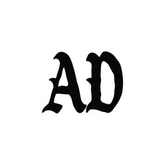 AD monogram logo design letter text name symbol monochrome logotype alphabet character simple logo