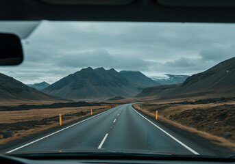 Icelandic Road Trip Scenic Highway Through Dramatic Mountains