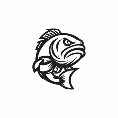 Naklejka premium Bass fish mascot template