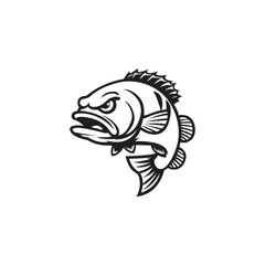Bass fish mascot template