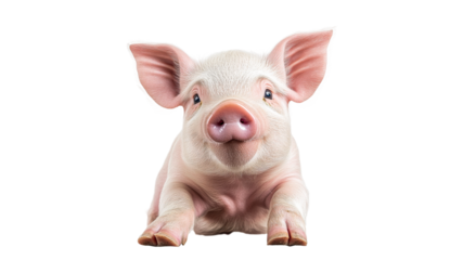 Cute piglet resting on a clean surface