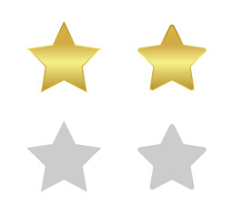 Golden star shape consumer feedback rating concept