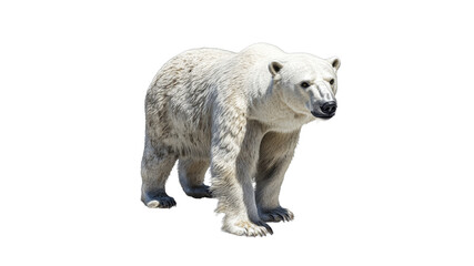 Polar bear walking on a snowy landscape