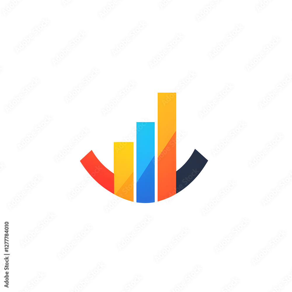 Aufkleber a dynamic logo featuring a bar graph combined with a checkmark to signify success