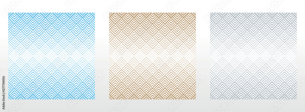 Poster Set of abstract geometric patterns. Seamless vector backgrounds. Colored ornaments Graphic modern patterns Simple lattice graphic design