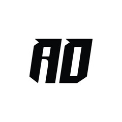 AD monogram logo design letter text name symbol monochrome logotype alphabet character simple logo