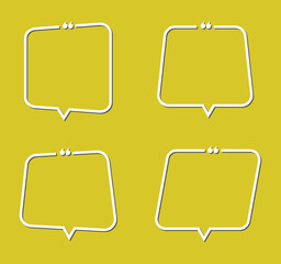 Speech bubbles with quotation marks in various shapes.