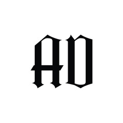 AD monogram logo design letter text name symbol monochrome logotype alphabet character simple logo