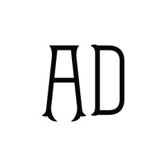 AD monogram logo design letter text name symbol monochrome logotype alphabet character simple logo