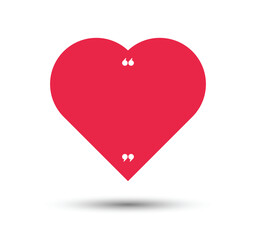 Quote love frame template flat style empty speech bubble vector illustration