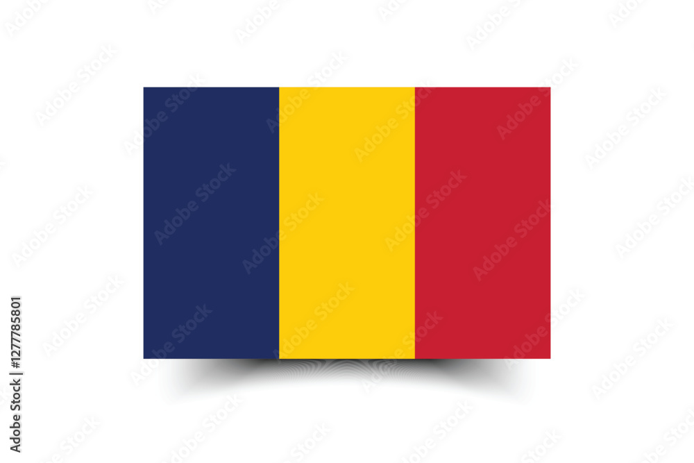 Poster chad flag. flag of chad. flag icon. standard color. standard size. rectangular flag. computer illust