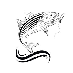 Vector fish is hooked up illustrations
