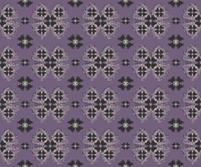 Black flower with greyish yellow sparking violet pattern