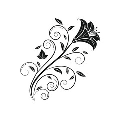 Fototapeta premium black and white floral design