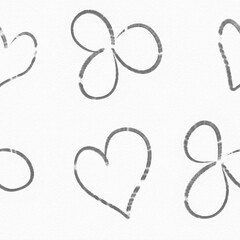 abstract pattern with hearts and flowers 