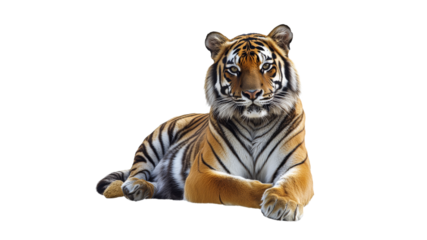 Tiger resting calmly in a serene environment