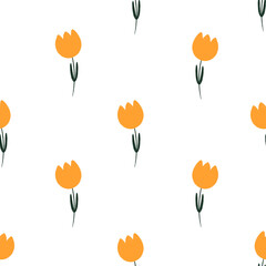 Seamless pattern with orange flowers 