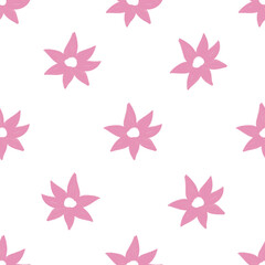 seamless pattern with pink  flowers