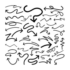 Set of Hand Drawn Arrows Vector Illustration for Artistic and Graphic Design Use.