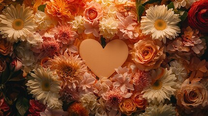A beautifully crafted floral wreath made of vibrant flowers and delicate petals, set against a warm and textured background, perfect for nature, celebration, and decorative themes.