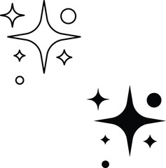 Clean icon. Easy cleaning symbol. Sparkling and twinkling sign. Futuristic sparkle logo. flat style.