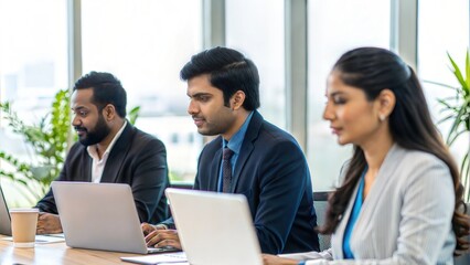 Fototapeta premium Indian Professionals Engaged in Office Conference 