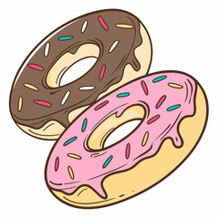vector illustration of a donuts on blue background