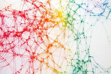 Colorful network connections on a white background