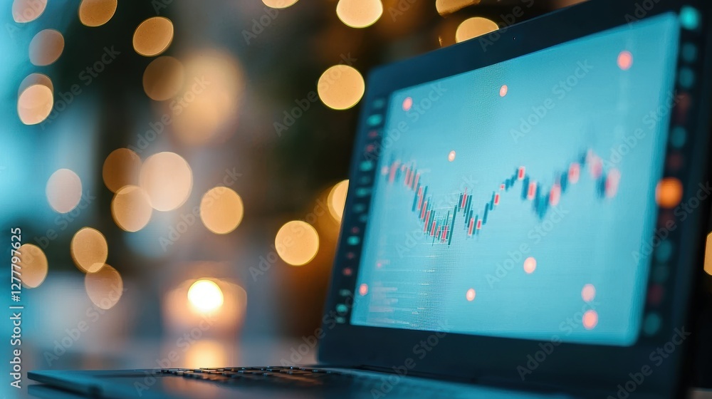 Poster a computer screen displaying charts and graphs representing market segmentation and consumer demogra