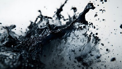 Obraz premium Dynamic splash of dark liquid against a bright white backdrop