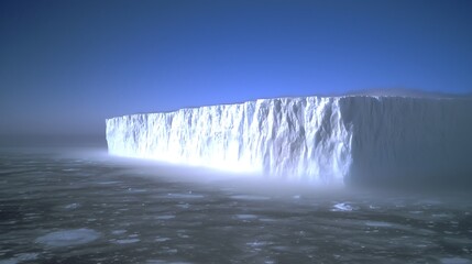 Melting ice shelf aerial view oceanic impact nature documentary antarctic region environmental awareness