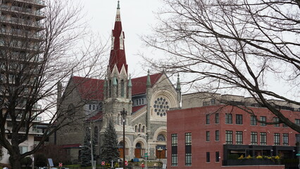 Obraz premium The Philadelphia city view with the skyscrapers and apartments buildings in it 