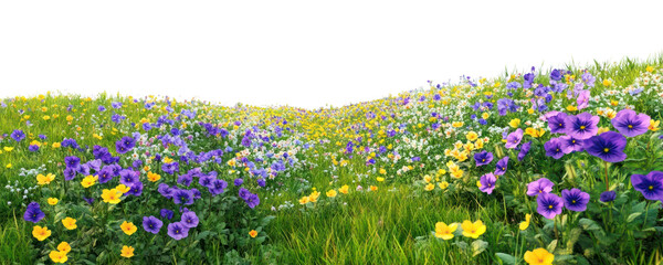 PNG Pansy meadow landscape flowers spring.