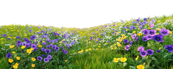 PNG Pansy meadow landscape flowers spring.