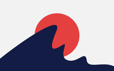 Minimalist Mountain Sun Background 