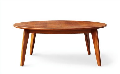 Coffee table with elegant wooden finish and tapered legs isolated on White Background for modern interior design settings
