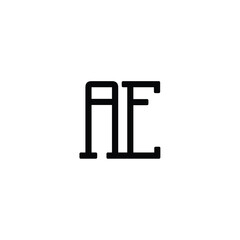 AE monogram logo design letter text name symbol monochrome logotype alphabet character simple logo
