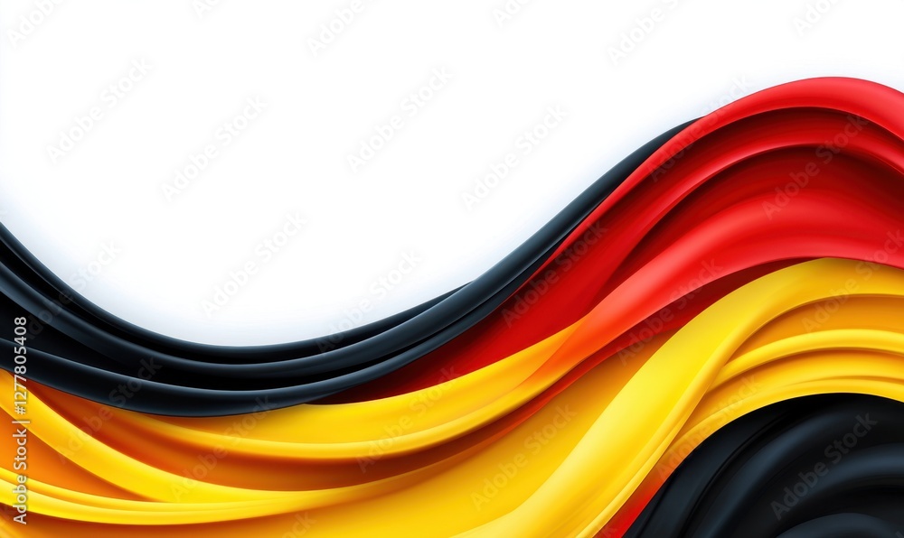 Aufkleber abstract wave design featuring the colors of the german flag, creating a dynamic background
