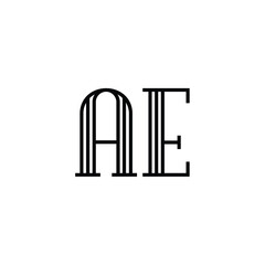 AE monogram logo design letter text name symbol monochrome logotype alphabet character simple logo