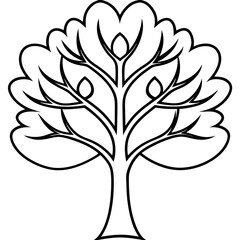 Simple Love Tree in Line Art