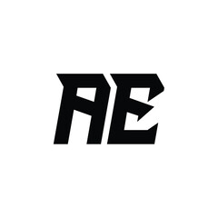 AE monogram logo design letter text name symbol monochrome logotype alphabet character simple logo