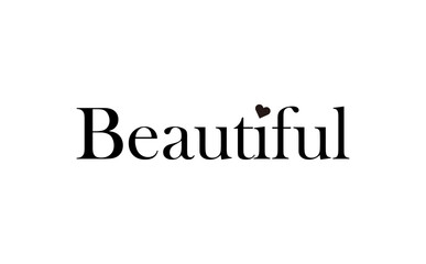 ハートを組み合わせた、Beautiful（あなたは美しい）のシンプルなロゴマーク
