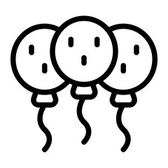 Balloon Party Line Icon
