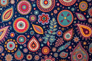 Naklejka premium A indian Paisley Motifs