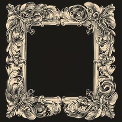 Ornate Decorative Frame Design with Intricate Floral Patterns