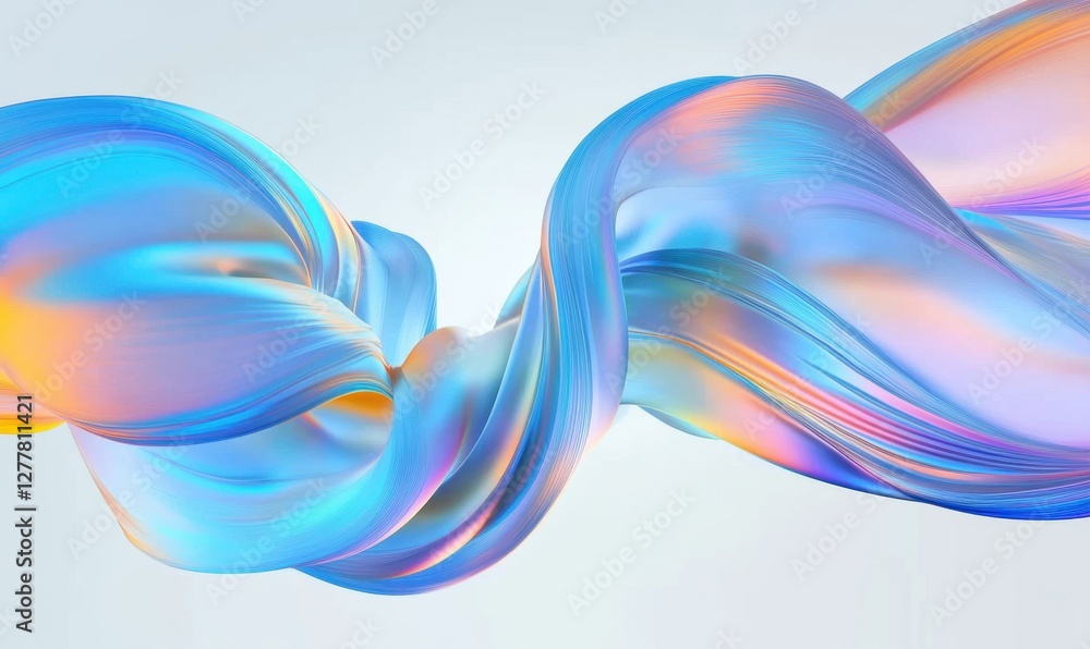Poster colorful swirling abstract fabric creating a dynamic visual effect against a soft background