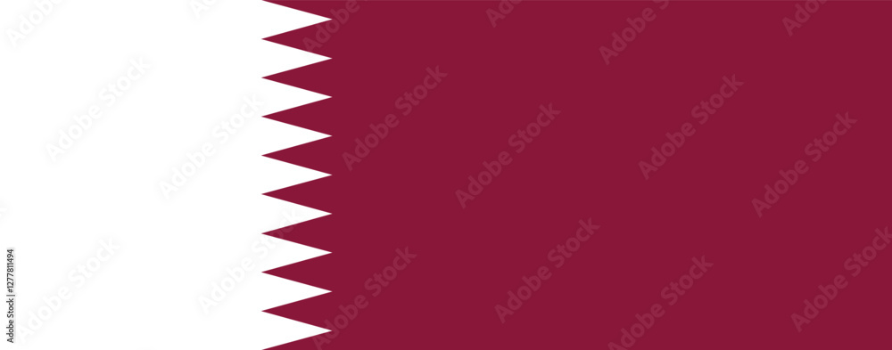 Aufkleber flag of qatar. flag icon. standard color. standard size. a rectangular flag. computer illustration. 
