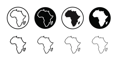 africa map icon Vector flat thin line illustration © Petsscouts
