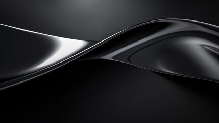 Obraz premium Wavy Black Glossy Object