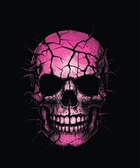 Skull head vector graphic t-shirt design print